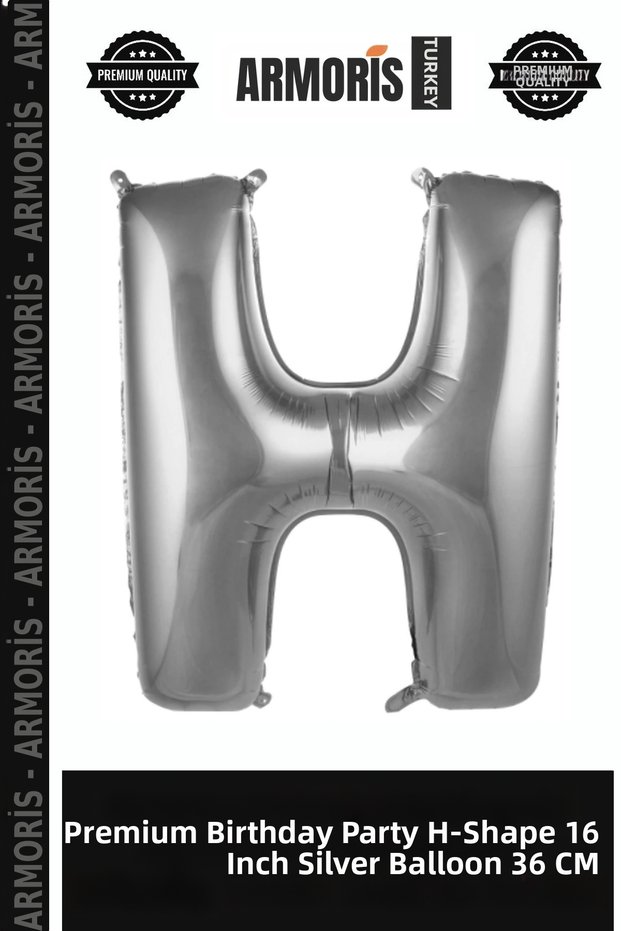 Premium Birth Surprise Party H- Letter 16 Inch Silver Color Balloon 36 cm