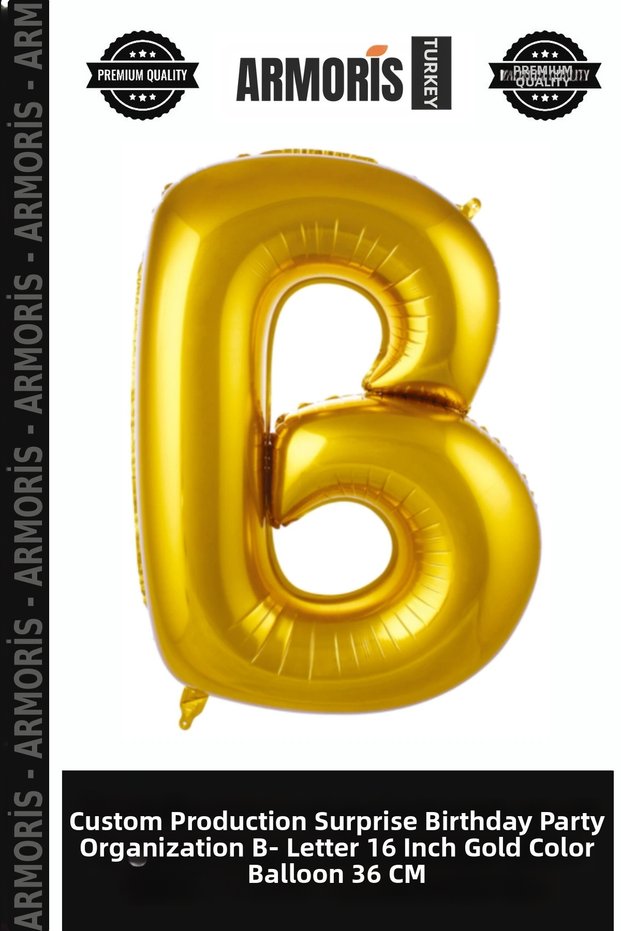 Special Edition Surprise Anniversary Organization B- Letter 16 Inch Gold Color Balloon 36 cm