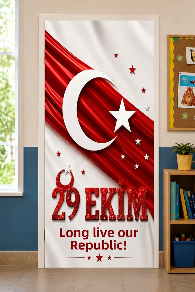 Elastic School Classroom Door Decorations, October 29Th Republic Day, Fabric Door Decorations, Classroom Door, School Event Door Decorations