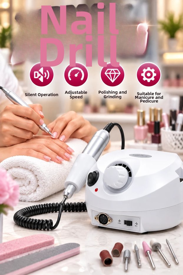 Silent Nail Milling Machine – Manicure Pedicure, Rasp and Polish