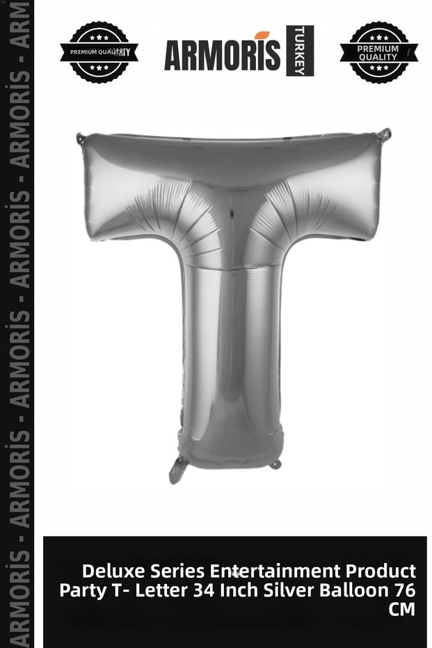 Delux Series Entertainment Event Product Party T- Letter 34 Inch Silver Color Balloon 76 cm