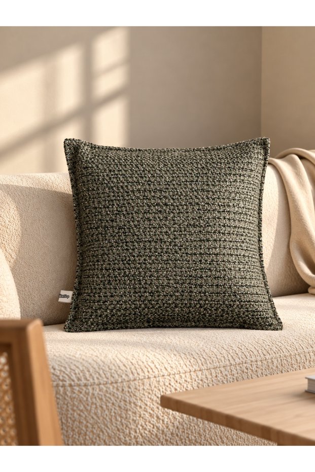 Tessa Khaki Throw Pillow Cover (45X45)