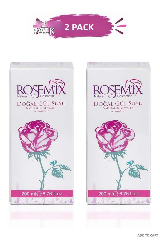 Spt-Gld - Natural Rosewater 200 ml Glass Bottle - Set of 2 (185229)