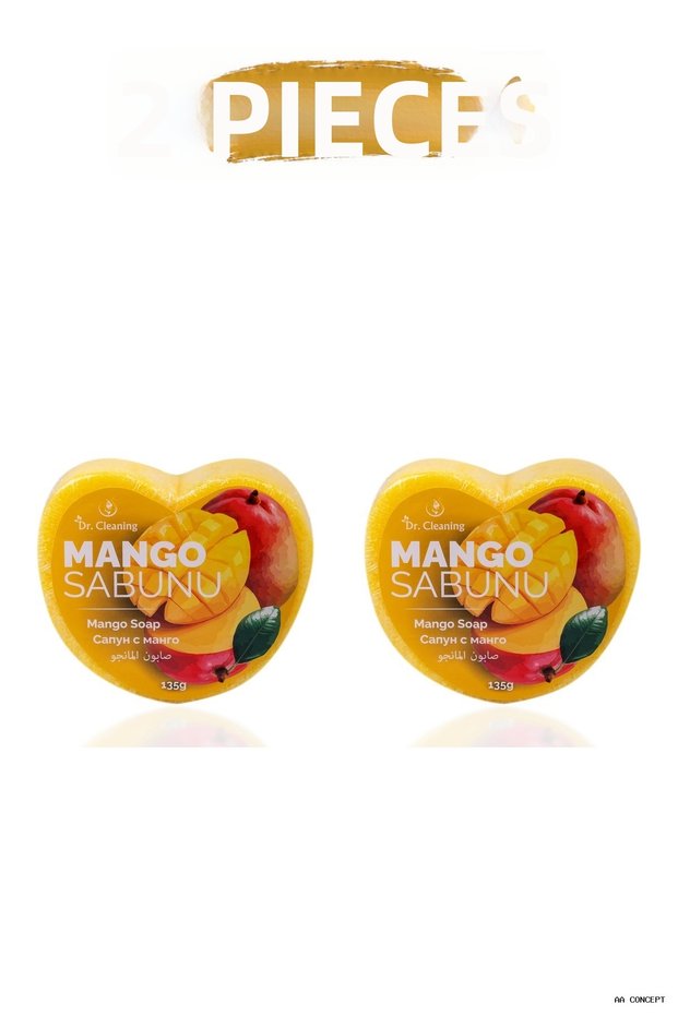 Concepta - Mango Heart Sponge Soap 135 Gr - 2 Pieces (160407) Set Product