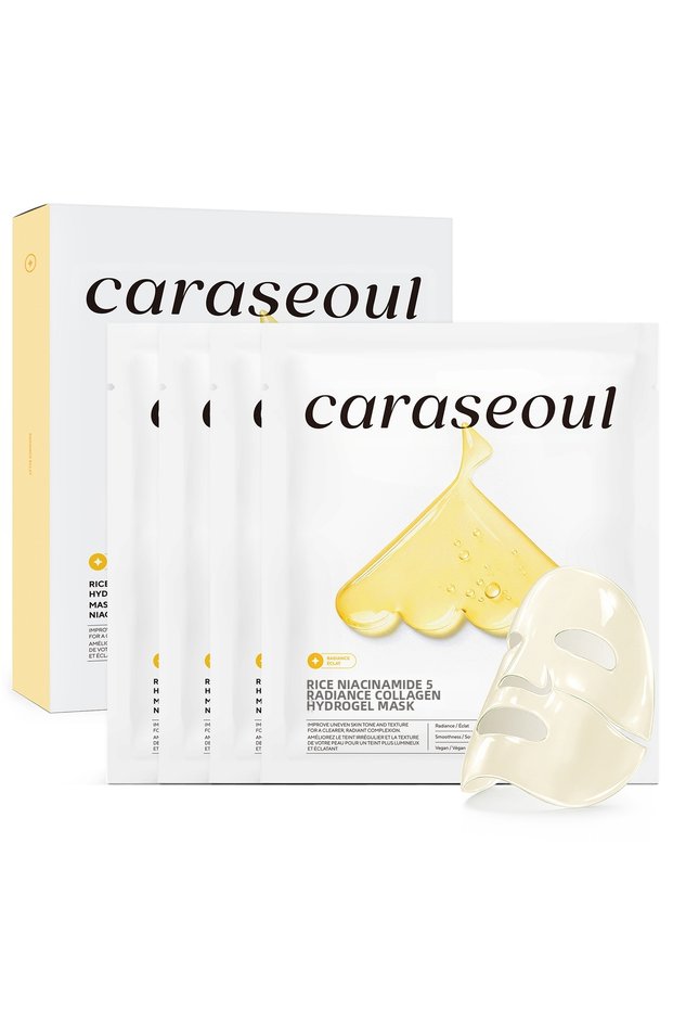 Rice and 5% Niacinamide Supported Collagen Hydrogel Face Mask 4-Pack Brightening Intensive Moisturizing Korean Mask