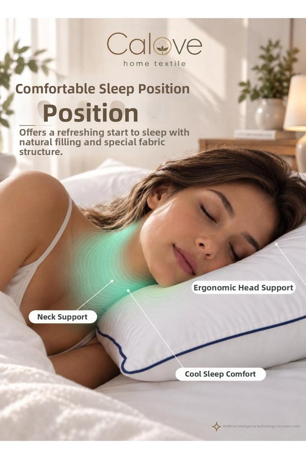 Climate 50X70 cm Nano Gel Filled Hotel Type Pillow – 100% Cotton Outer Fabric, 1100 Grams