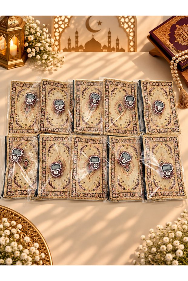 10 Pieces Coffee Gift Set (with Dowry Items-Mevlüd-Hac-Umre) Wallet Tesbih Set Inside the Gelatin Package
