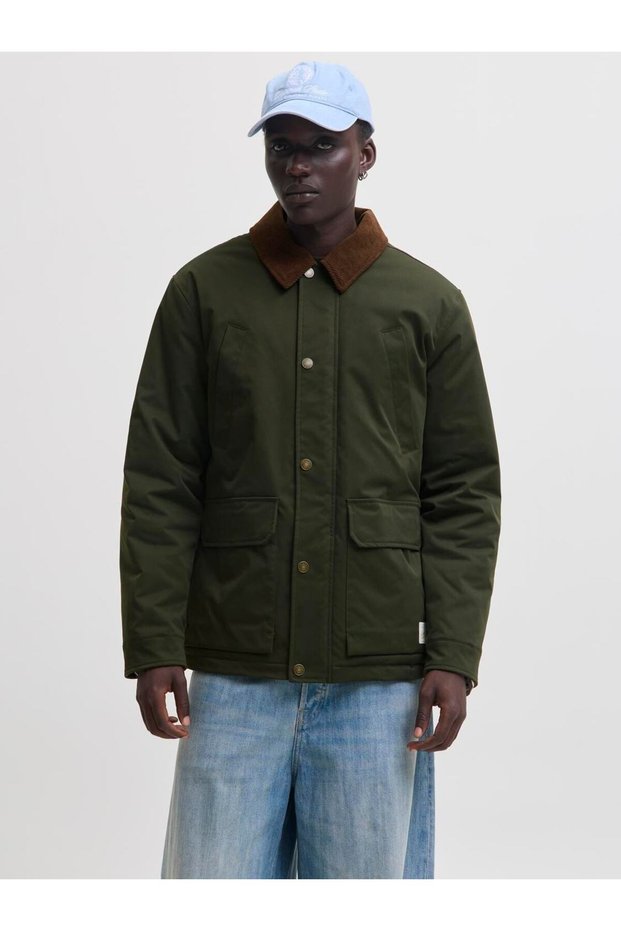Men's Velvet Collar Green Jacket 12301609 Jornorrebro Barn Jacket Sn