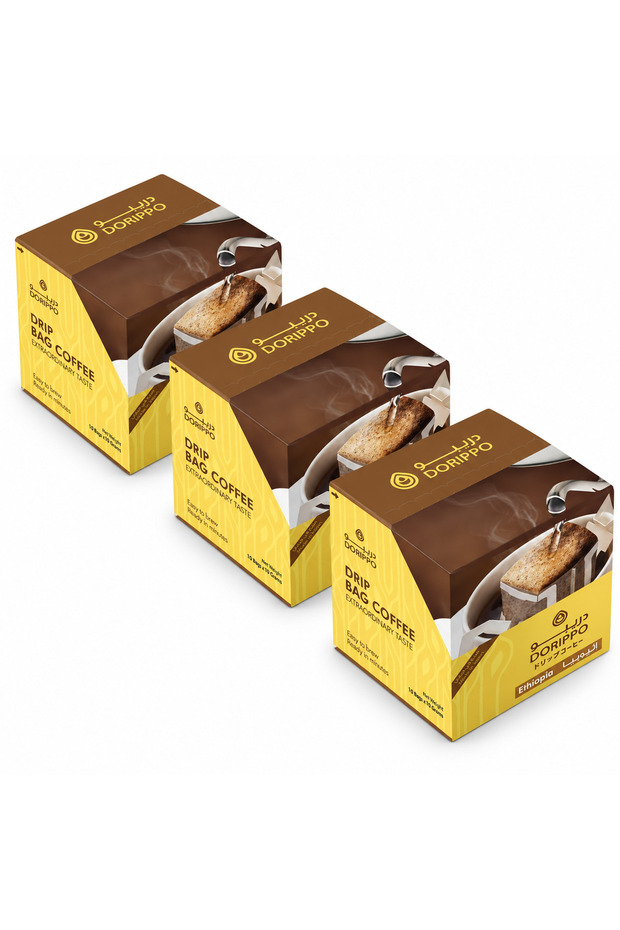 Ethiopia Drip Bag Coffee, 3 Boxes, 30 Single-Serve Pour-Over Bags x 10g (300g)