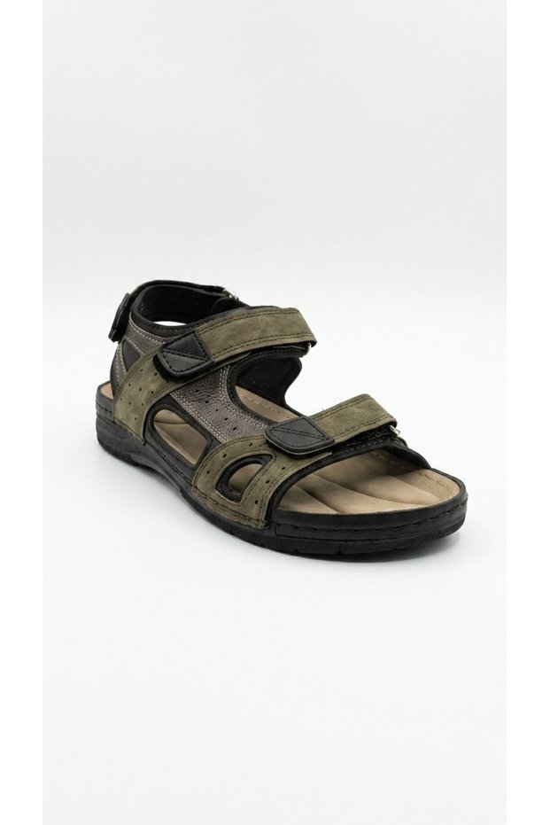 Black-khaki men's sandal 739.154478