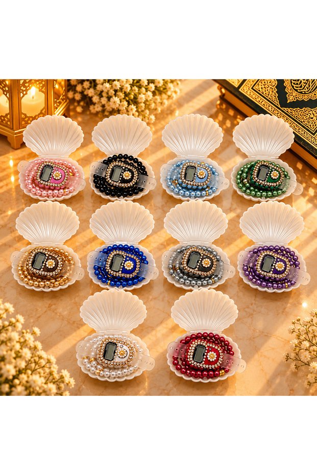 10 Pieces Mixed Oyster Boxed Mixed Color Zikirmatik and Tasbih Set Gift Mevlüt Umrah Hajj