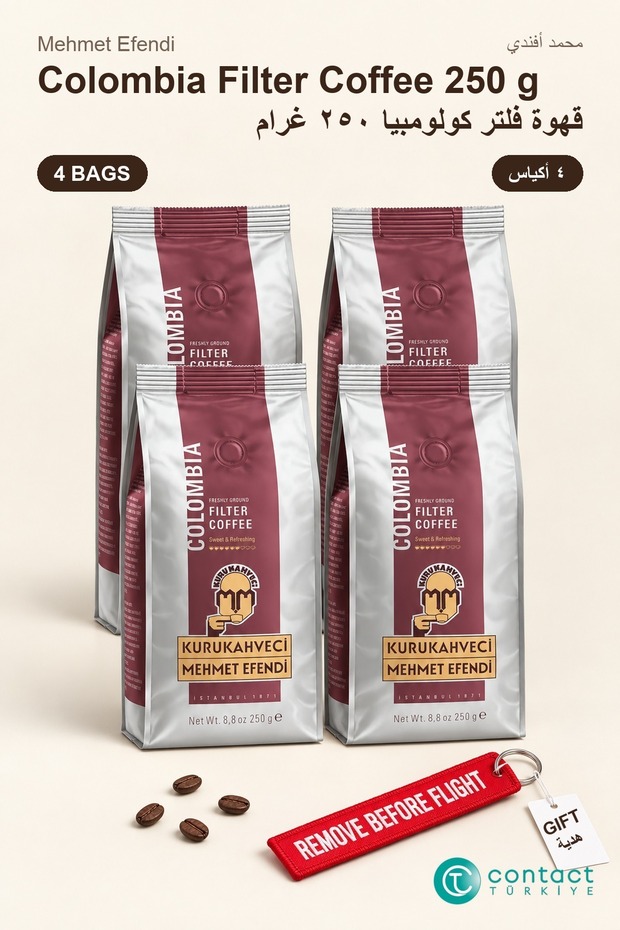 Kurukahveci Colombia Ground Filter Coffee 250 g X 4 Bags