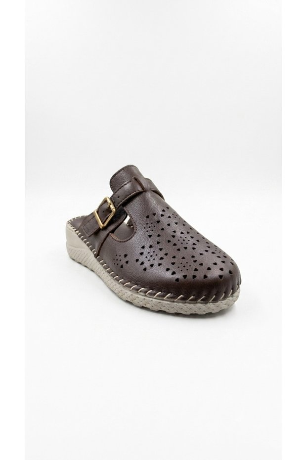 Brown Women's Genuine Leather Slippers 660.527