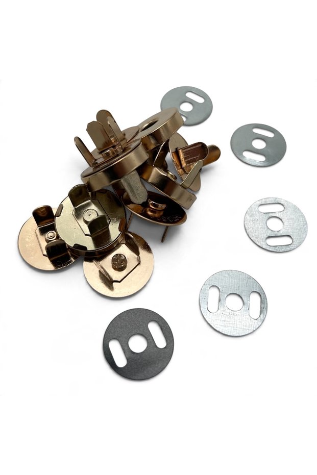 Magnetic Snap Fastener for Knitted Bags, Gold Color (Pack of 5)