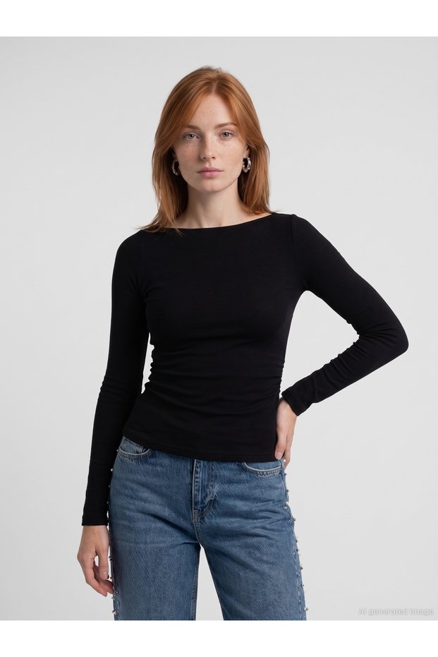 33270 Warm Kayak Collar Bra-Free Top