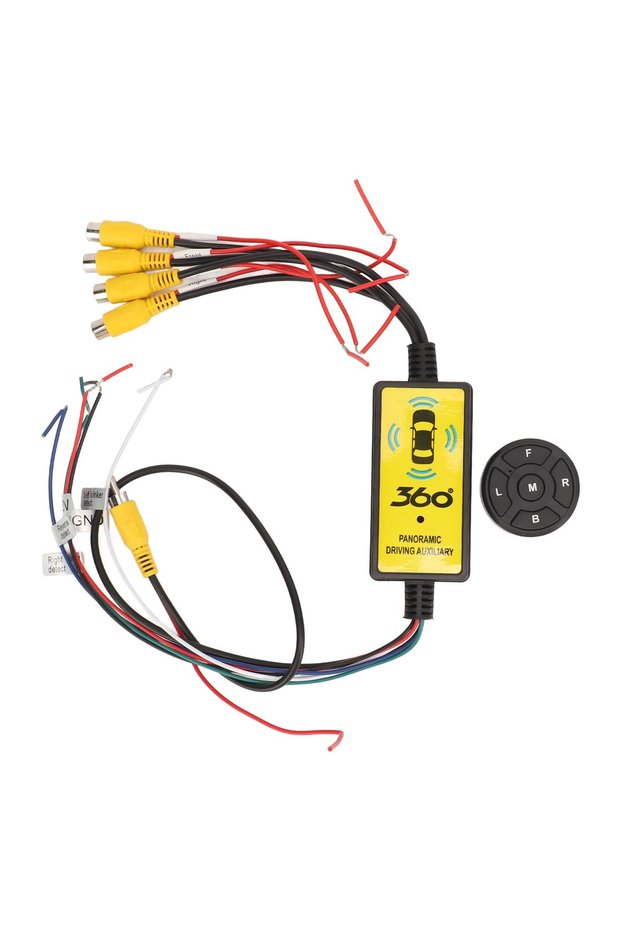 YELLOW Car Backup Camera Splitter Switch 4 Input 1 Output Intelligent Car Backup Camera Video Switch