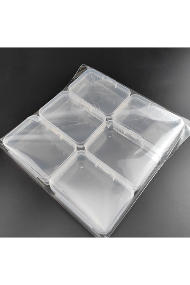 6pcs set 4/6pcs Plastic Transparent Storage Container Box For Collecting Small Items, Beads, Jewelr