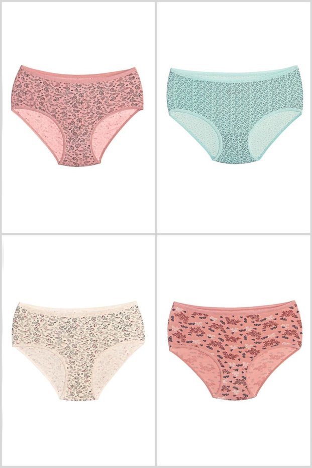 Patterned Large Size Panties 4 Pack