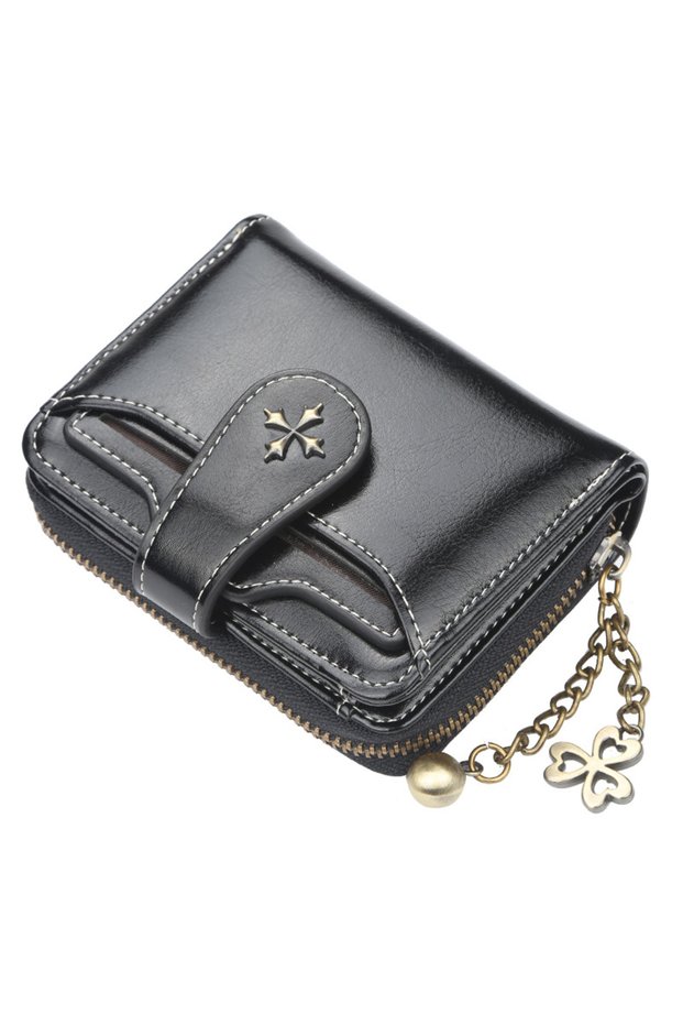 Black 2023 New Women Wallets Fashion Short PU Leather Top Quality Card Holder Female Zipper Purse