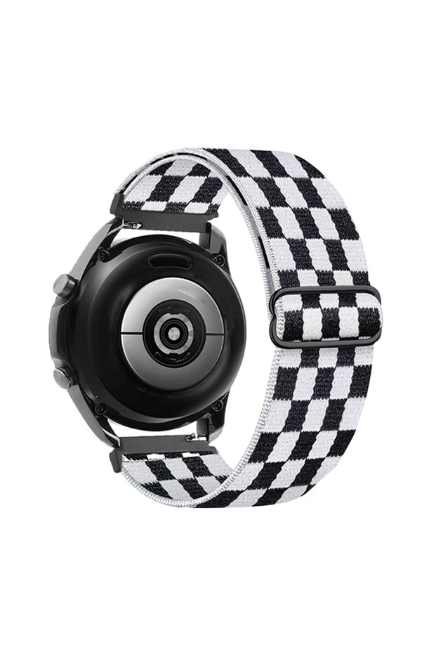 20mm black and white 20mm/22mm Elastic Strap For Samsung Galaxy Watch 4 40mm/44mm/ Watch 5/ 5 Pro/Ge