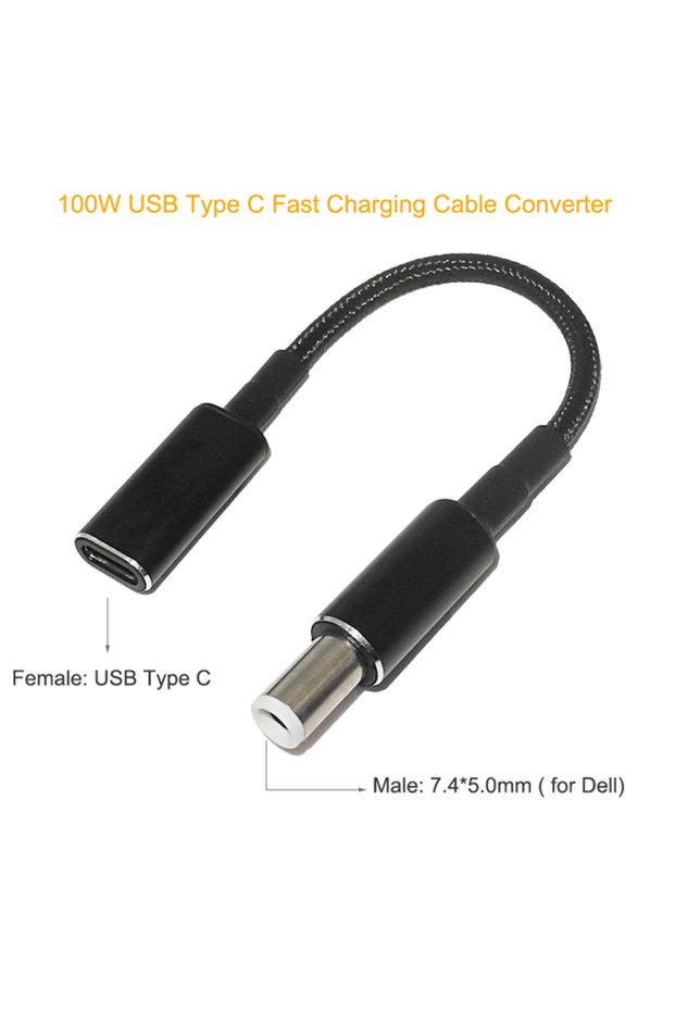100ZJX-D7450 100W Type C Adapter Converter USB-C PD Fast Charging Cable Cord USB Type C Female to 7.