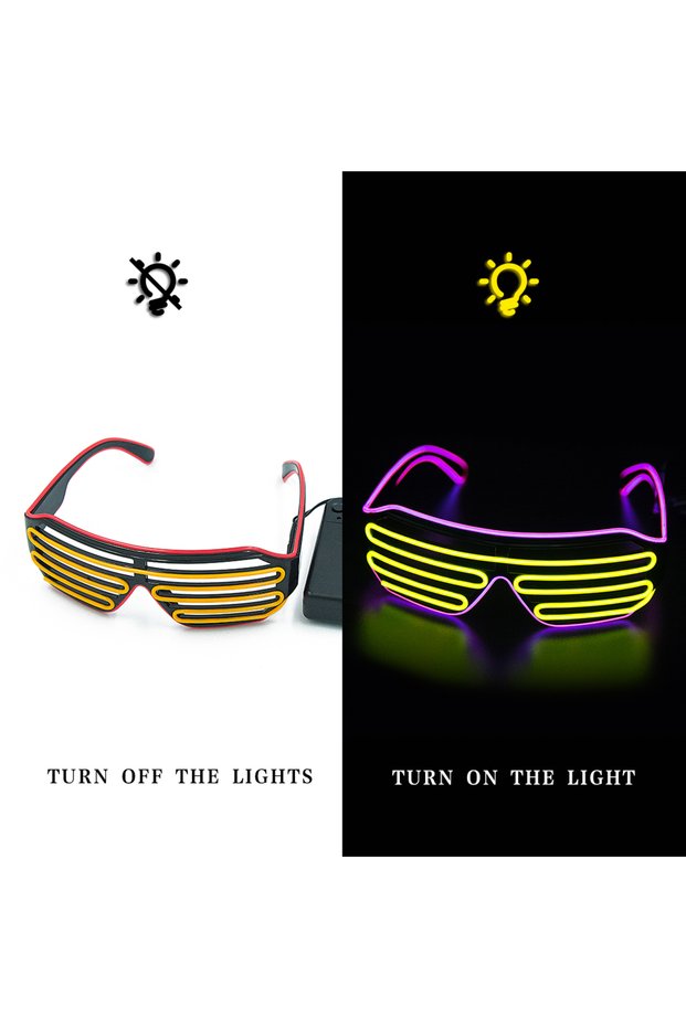 15cm Pink and yellow Glowing Glasses LED Gafas Luminous Bril Neon Christmas Glow Sunglasses Flashing
