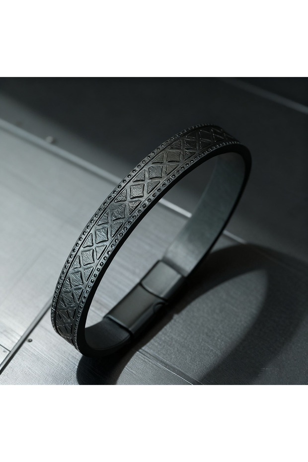 Black New Punk Leather Bracelet For Men 3 Colors Available Detachable Magnetic Buckle Bangle Homme S
