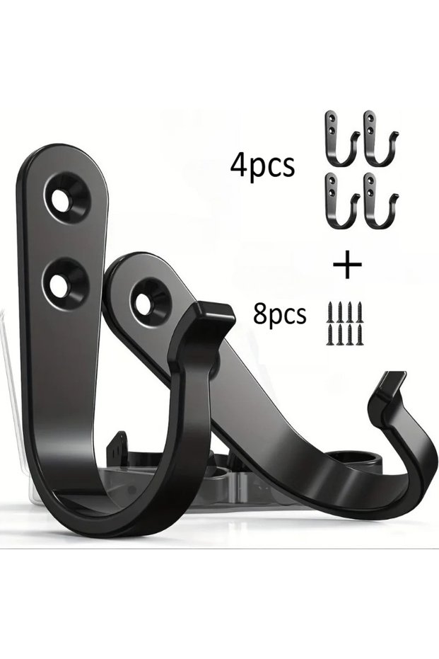 4 hooks 8 screws 4/8/16pcs Heavy-Duty Iron Coat Hooks,Anti-Rust Wall Mounted for Home Office Indus