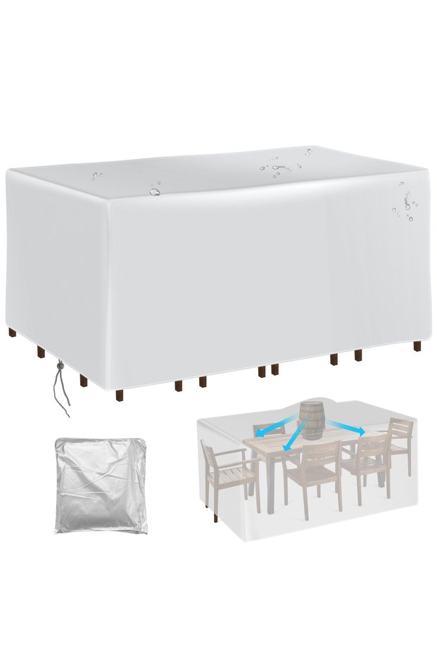 90x90x90cm Silverr Patio Furniture Set Cover Heavy Duty Outdoor Sectional Sofa Set Covers Outdoor Ta