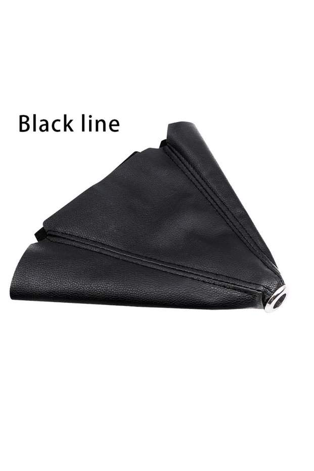 black line Hot 16mm/2.4in Universal Dust Proof PU Leather Car Shift Collar Automatic Car Manual Shif