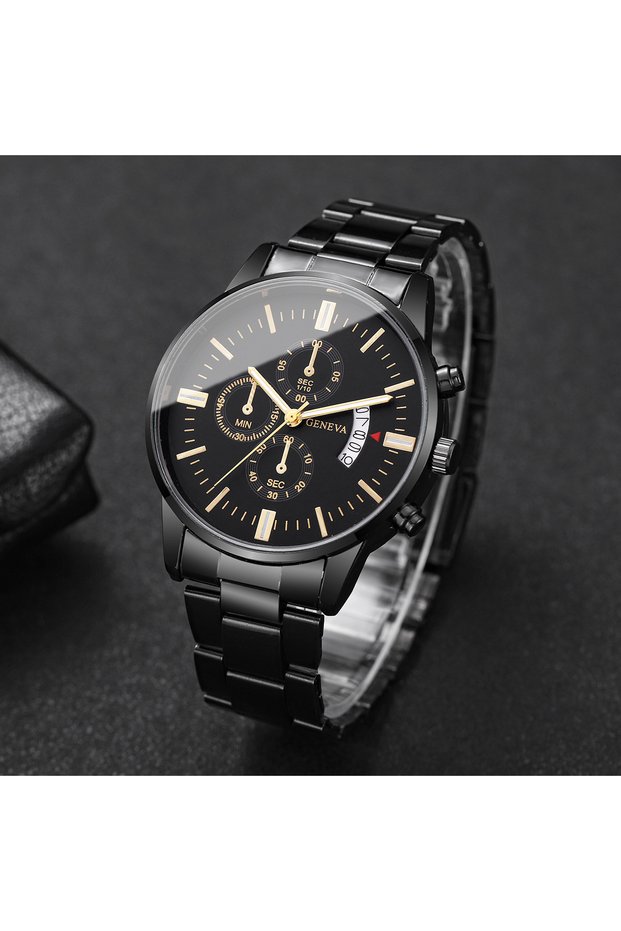 Black Gold Luxury Men Business Watches Fashion Calendar Quartz Watch for Man Clock Relogio Masculino