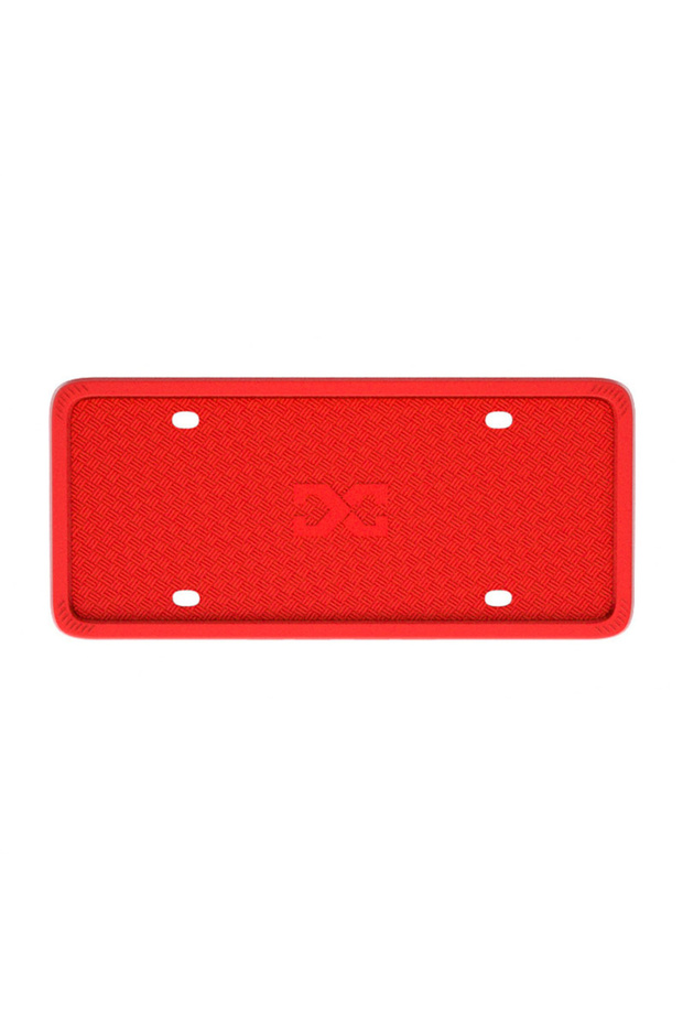 Red XCLPF Silicone Black License Plate Frame Covers 1 Pack- Front or Back Car Plate Bracket Holders.
