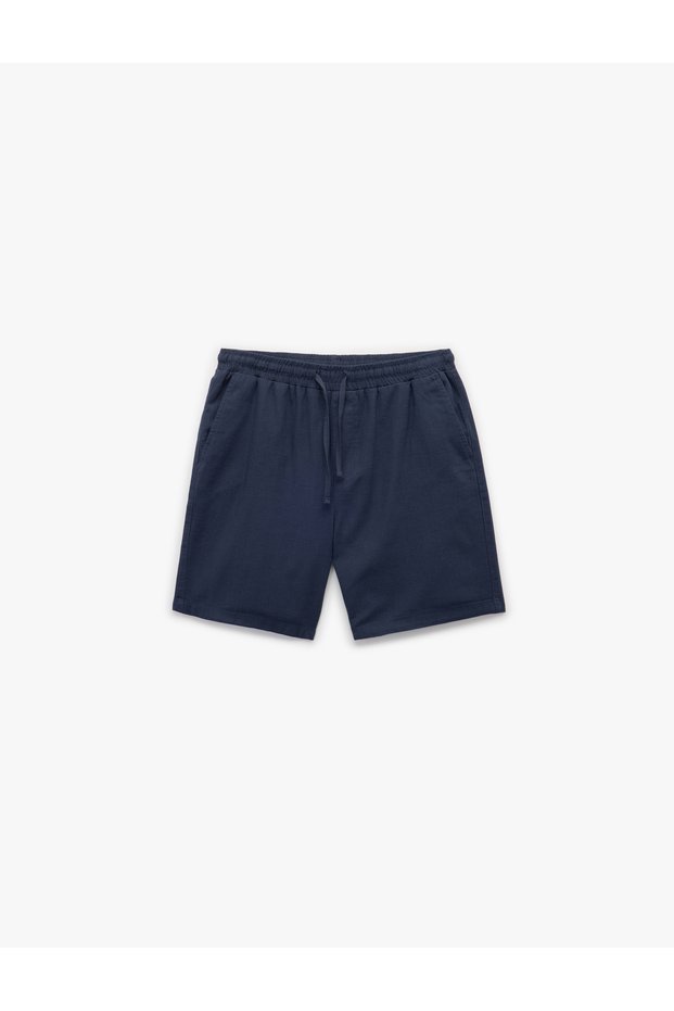 Cotton Pocket Detailed Bermuda Waist Lace-Up Shorts