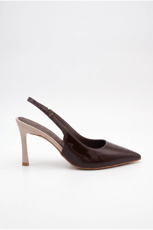 Women's Special Design Thin Heeled Double Color Stiletto Pointed Toe Heeled Shoes with Elastic Band