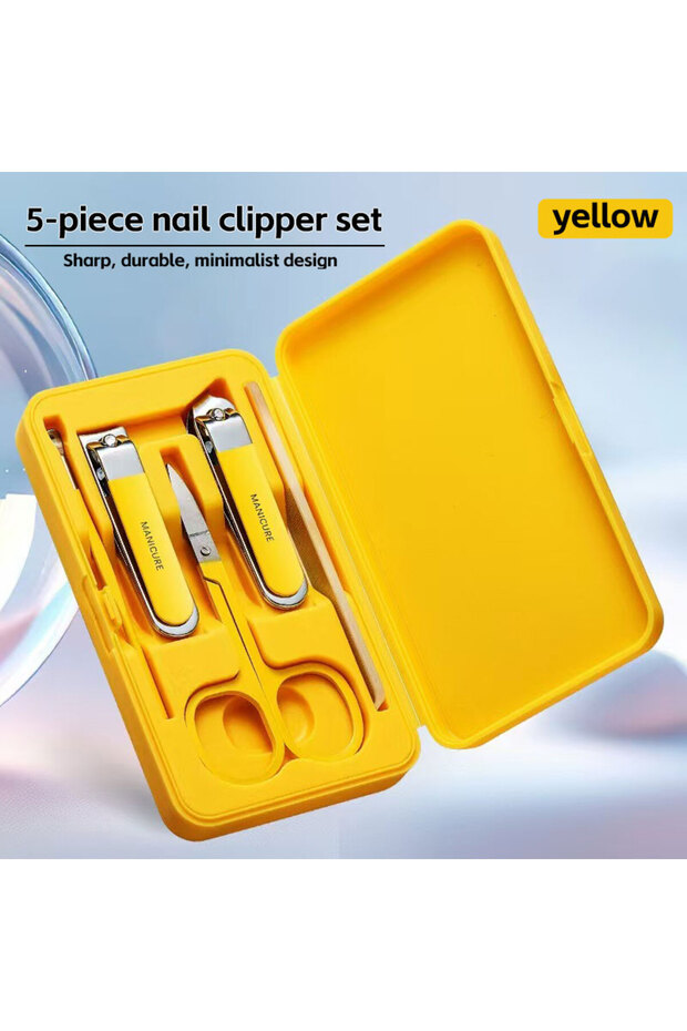 yellow Nail Clipper Set Nail Clippers Home Miter Pedicure Tool Beauty Set Gift Nail Tool Set Ear Pic
