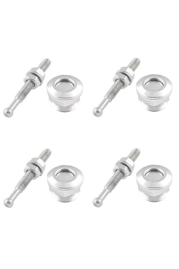 silver 4pcs 1Pcs/4pcs 22mm Universal Car Hood Pin Kit Aluminum Push Button Bonnet Quick Release Latc