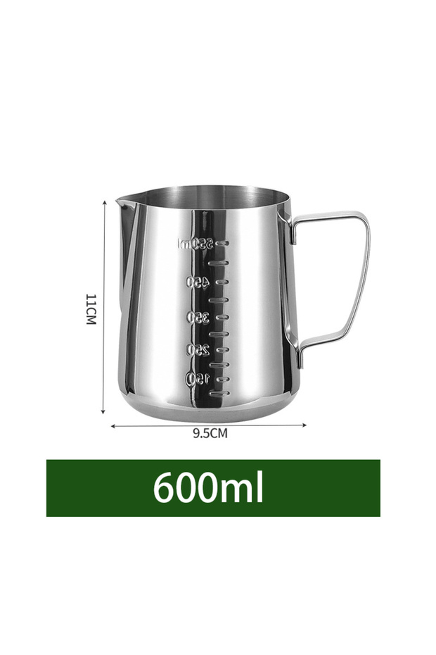 600ml Stainless Steel Milk Frothing Jug Silver Frother Coffee Latte Container Metal Pitcher Barista
