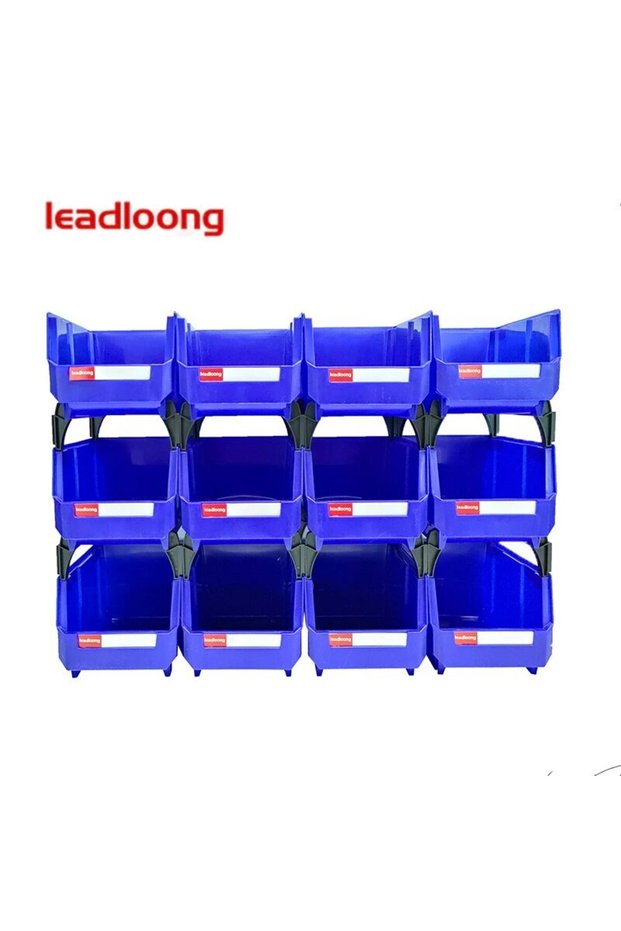 Blue12Pack LEADLOONG V2 Part Bin 12pcs 8 X5x4in/20*13*11cm Sundries Tool Organizer Box Suitable For
