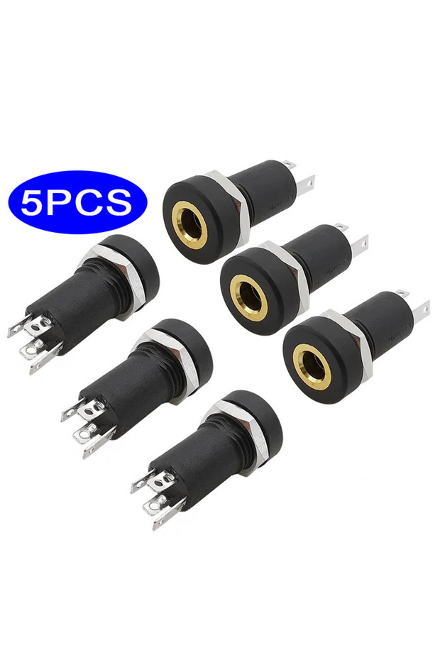 5pcs 3Pin 3.5mm Audio Jack Socket 3/4 Pole Stereo Solder Panel Mount 3.5 mm Headphone Female Socket
