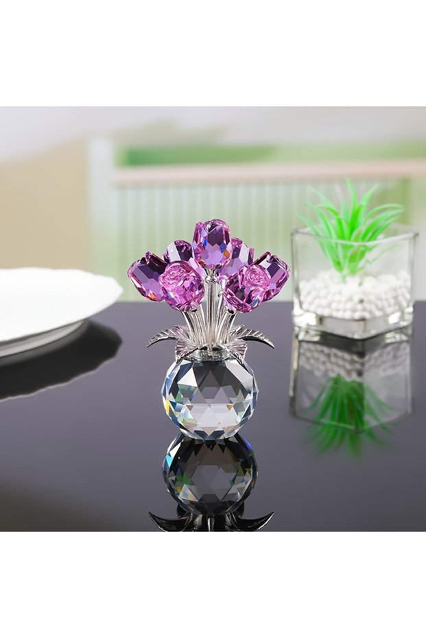 purple rose Colourful Rose Bouquet - For Anniversary, Mother's Day, Valentine's Day Crystal Rose Bou