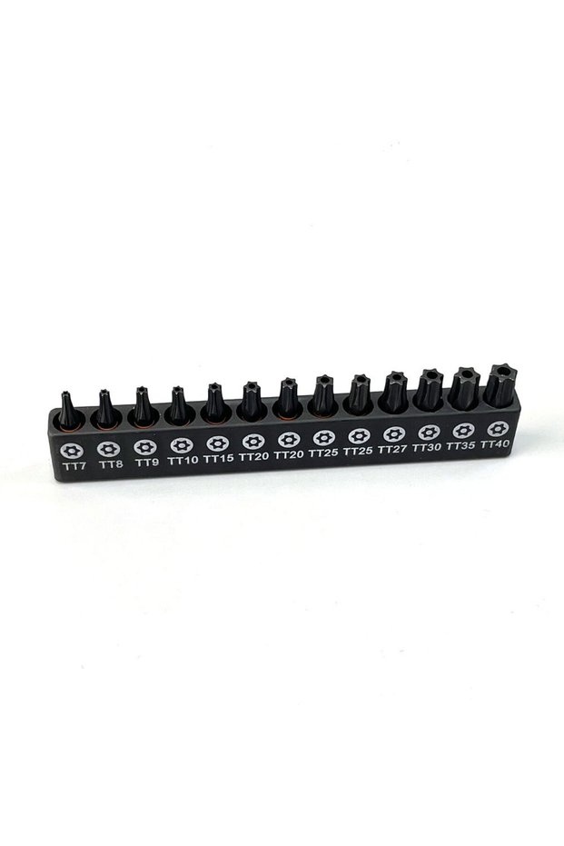 black 13pcs Torx Screwdriver Set S2 25mm Hollow Magnetic Tools Set with Bit Holder T7-T40 Hex Shank