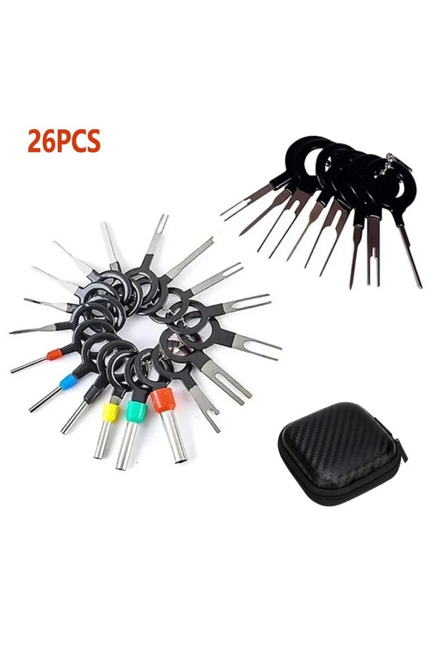 26PCS with box Car Terminal Removal Tools Wire Plug Wire Crimp Connector Extractor Automotive Kit Ke