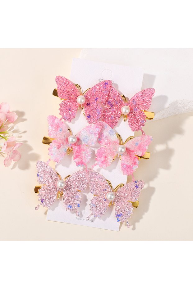 FJ4346-6G 6Pcs Colorful Butterfly Hairpins Girl Hair Clips Barrettes Women Sweet Hair Ornament Rainb