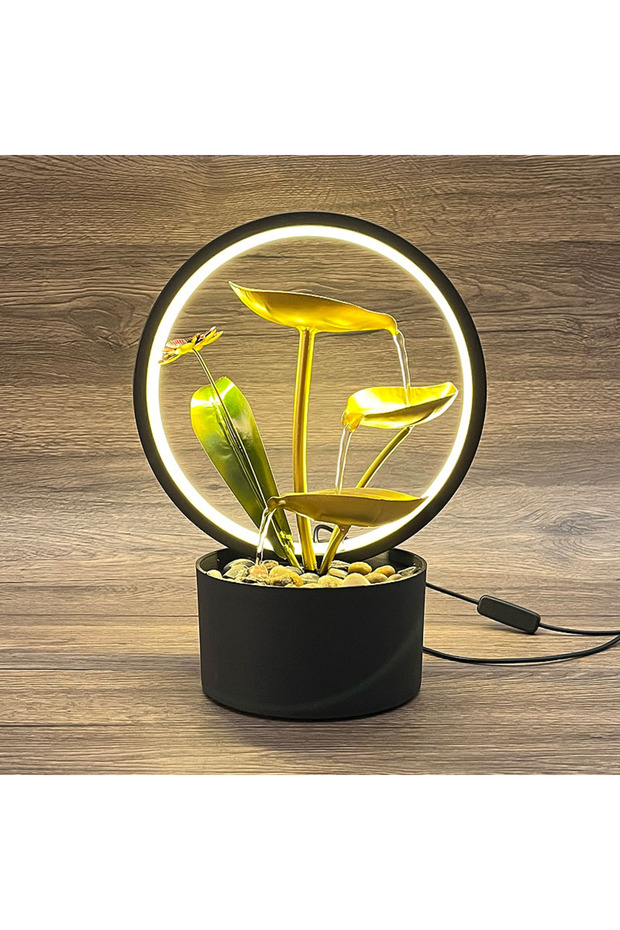black Flowing Water Fountain Decoration Wheel Zhaocai Indoor Creative Home Living Room Circulating W