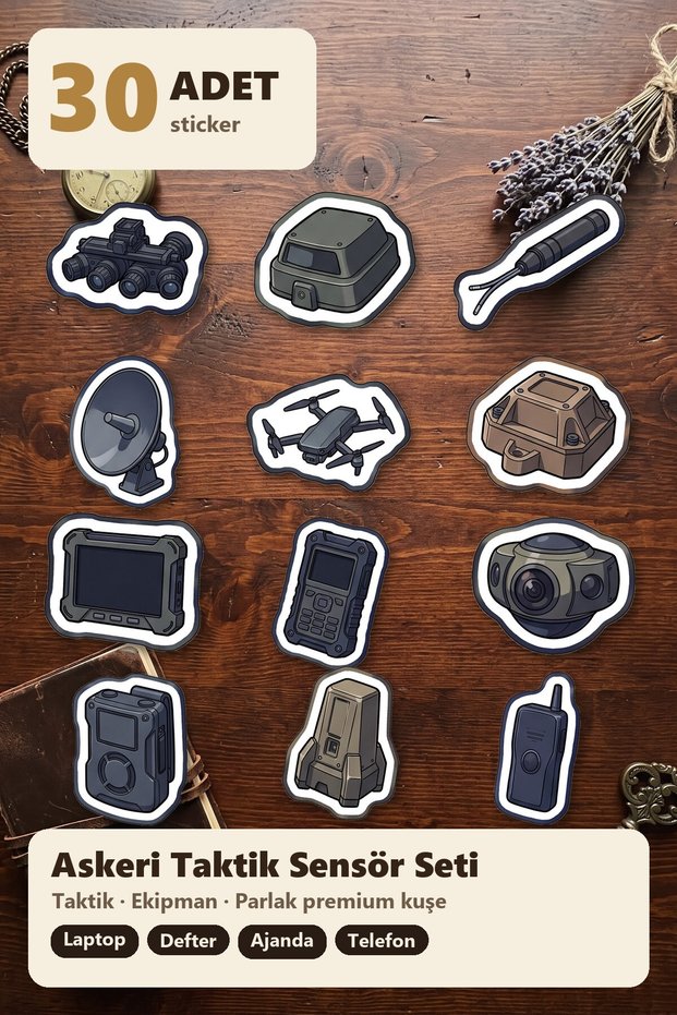 30 Pieces Military Tactical Sensor Sticker Set - Laptop, Phone Case, Agenda