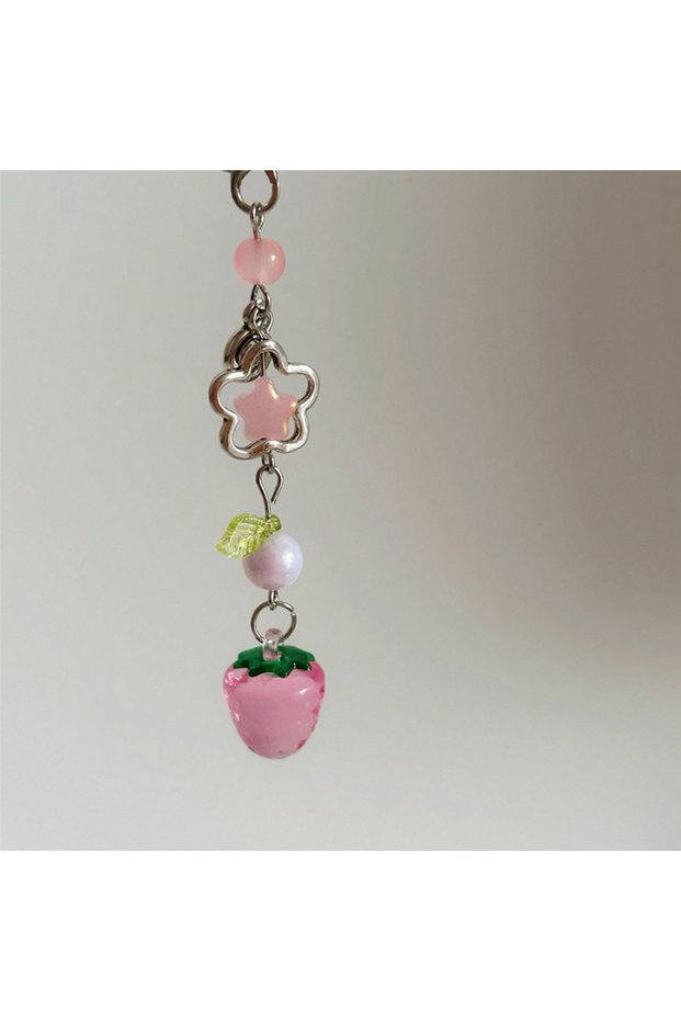 1 Lightweight Sweet Cute Strawberry Keychain Cellphone Charm Lanyard Lovely Fruits Bag Chain for Gi.