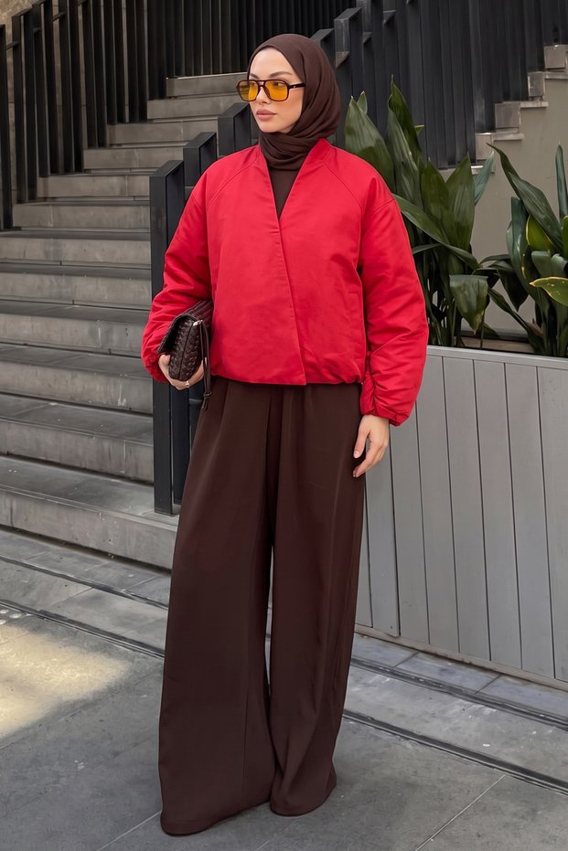 Double-Breasted Bomber Jacket 2982 - Red