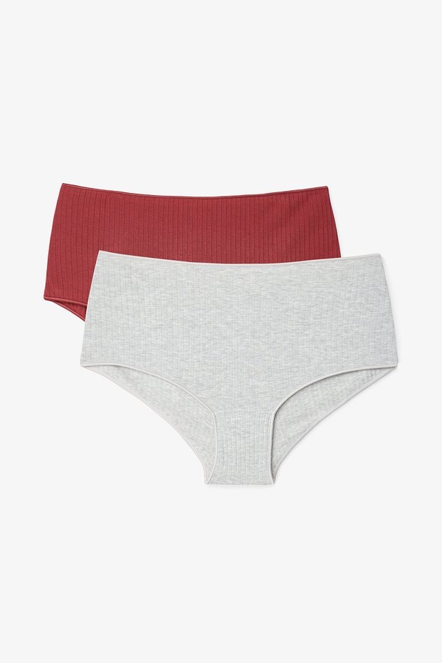 Multicolored Modal Ribbed Low Waist 2-Piece Boxers