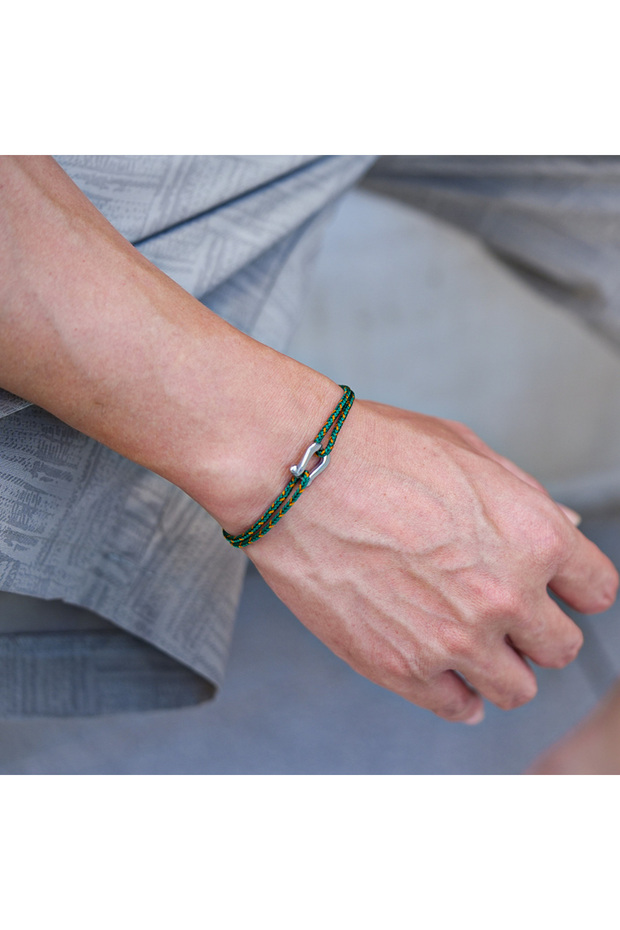 green Simple Style Mens Rope Bracelet A Grade 2mm Thin String Braslet Handmade Braided Ethnic Cord C