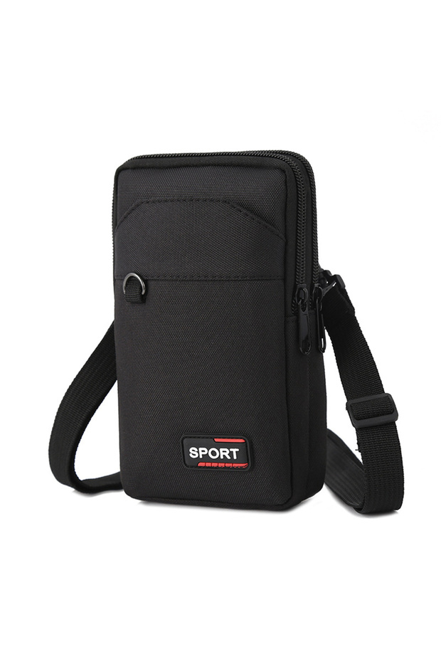 Black Universal Mobile Phone Waist Bag Multifunction Outdoor Casual Men Waist Pack Small Bag Single